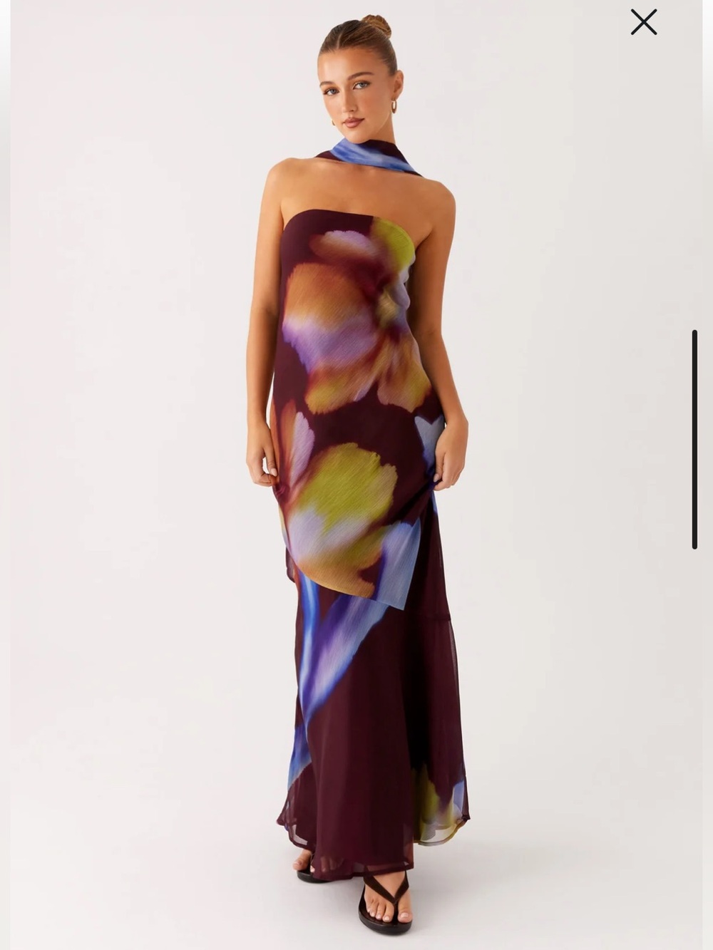 Peppermayo Under The Pagoda Maxi Dress W Scarf- Size L